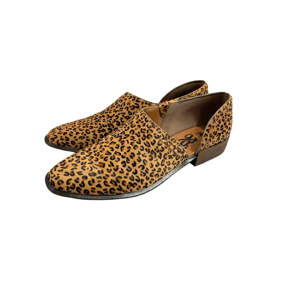 OTBT Coyote leopard slip-on shootie loafers Size 9 d'Orsay square toe block heel